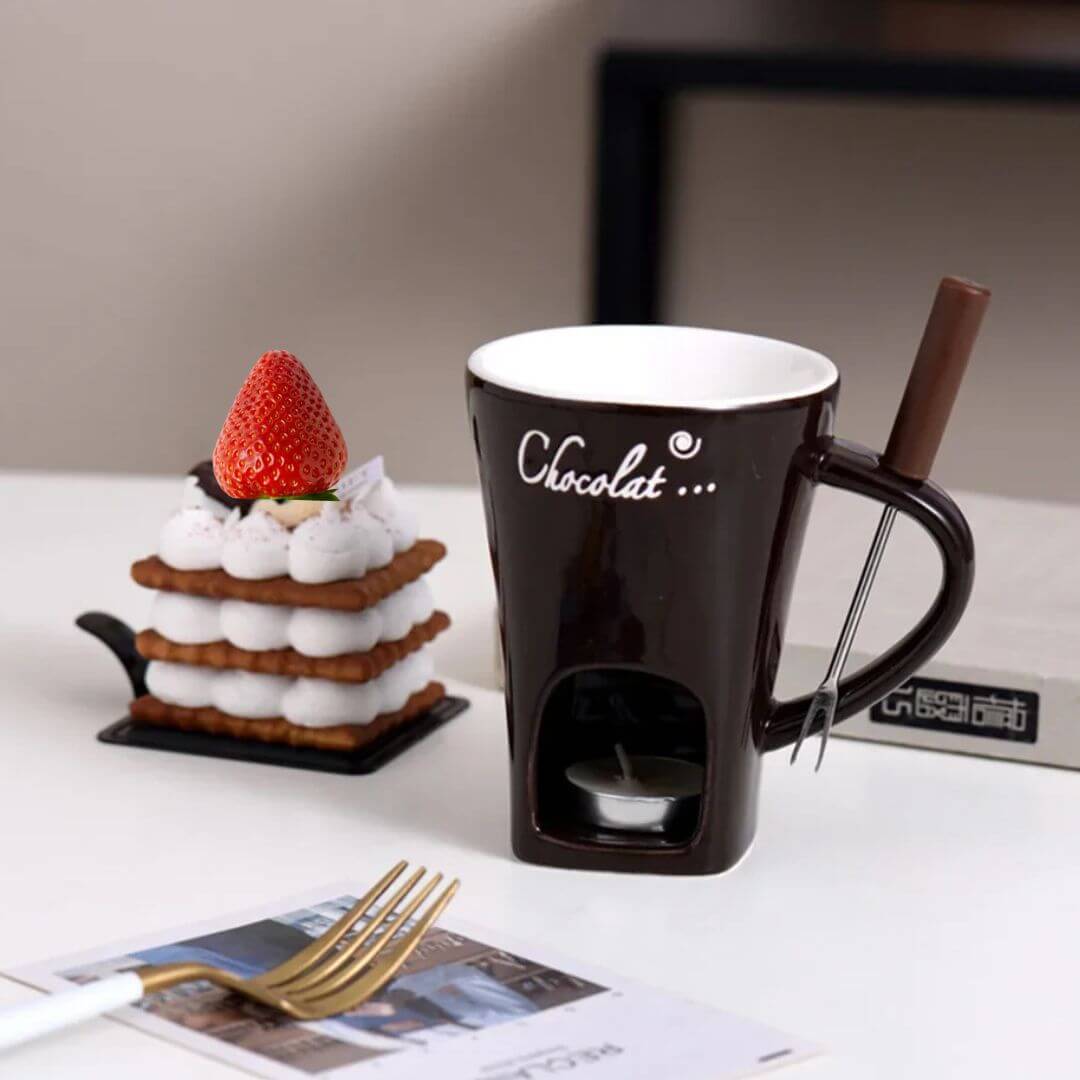 🧡 Taza Fondue  Chocolat    Momentos Dulces en Casa  😍