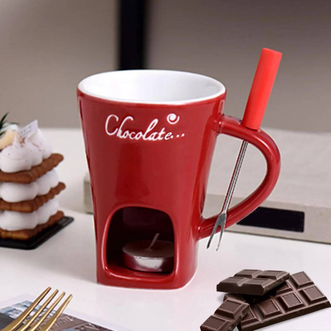 🧡 Taza Fondue  Chocolat    Momentos Dulces en Casa  😍