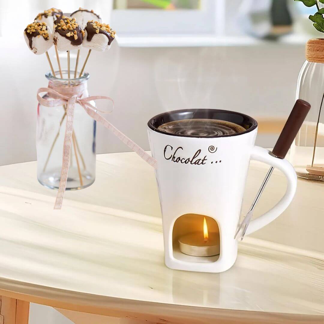 🧡 Taza Fondue  Chocolat    Momentos Dulces en Casa  😍