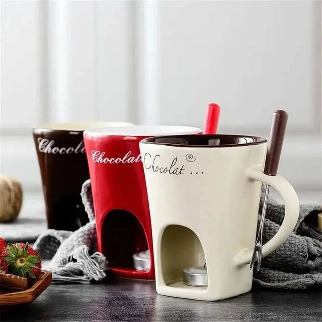 🧡 Taza Fondue  Chocolat    Momentos Dulces en Casa  😍