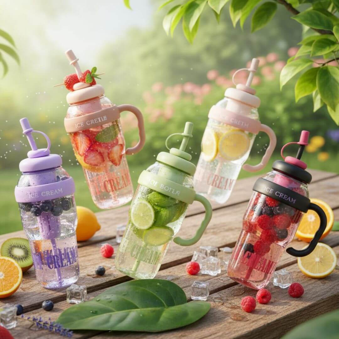 Botella Detox 1400ml con Filtro y Sorbito – Aguas Saborizadas al Instante