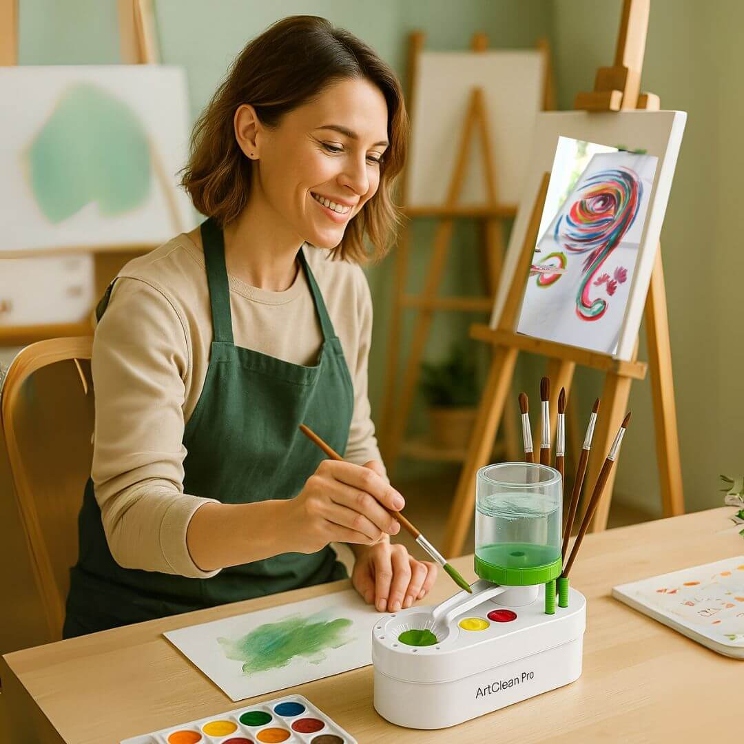 ArtClean Pro – Limpiador de Pinceles y Base para Pinturas 👩‍🎨 Ideal para Pequeños y Grandes Artistas