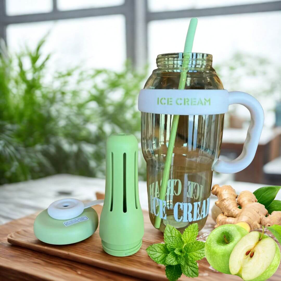 Botella Detox 1400ml con Filtro y Sorbito – Aguas Saborizadas al Instante