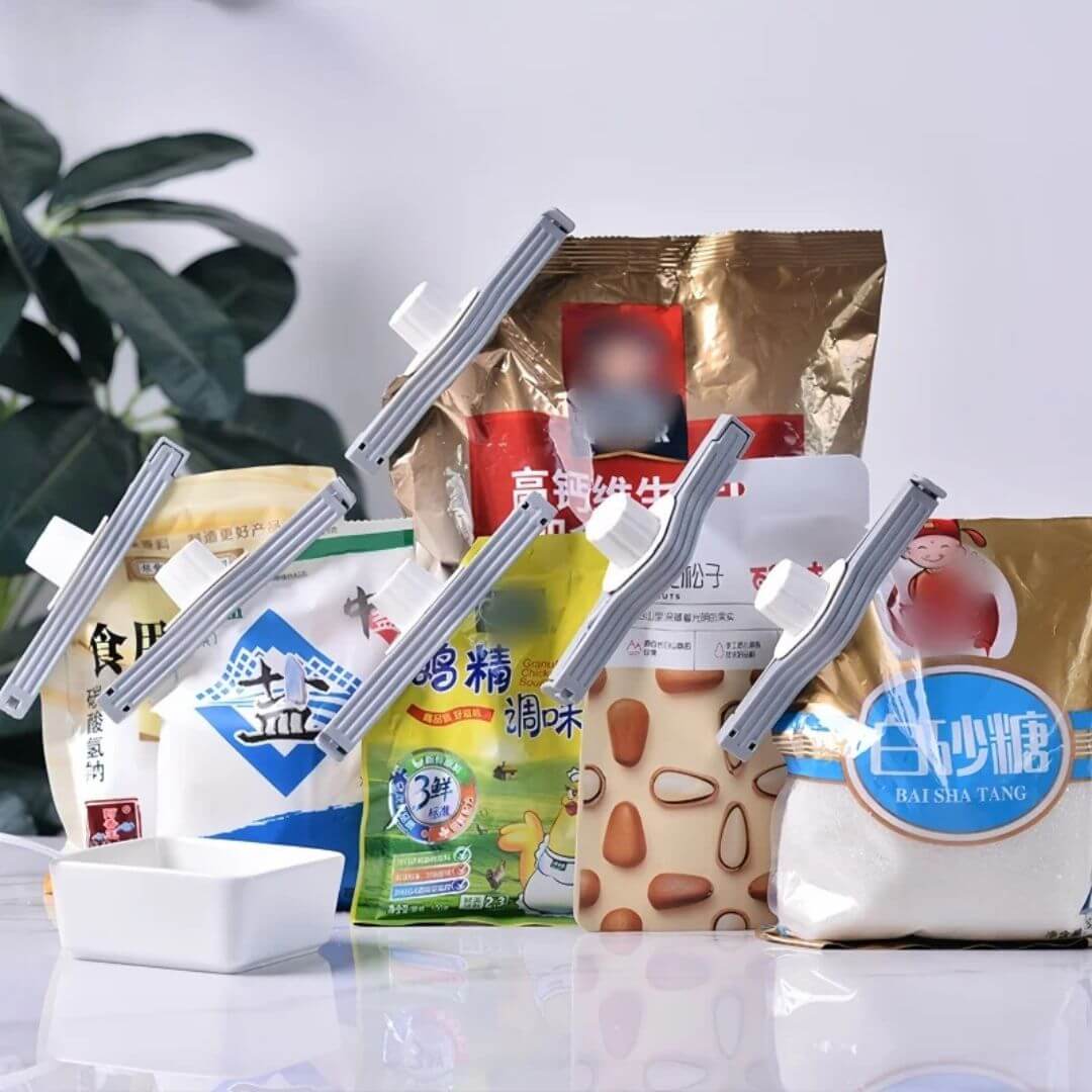 Clip Sellador Reutilizable con Tapa Vertedora📎  Conservá tus Alimentos Frescos y Secos