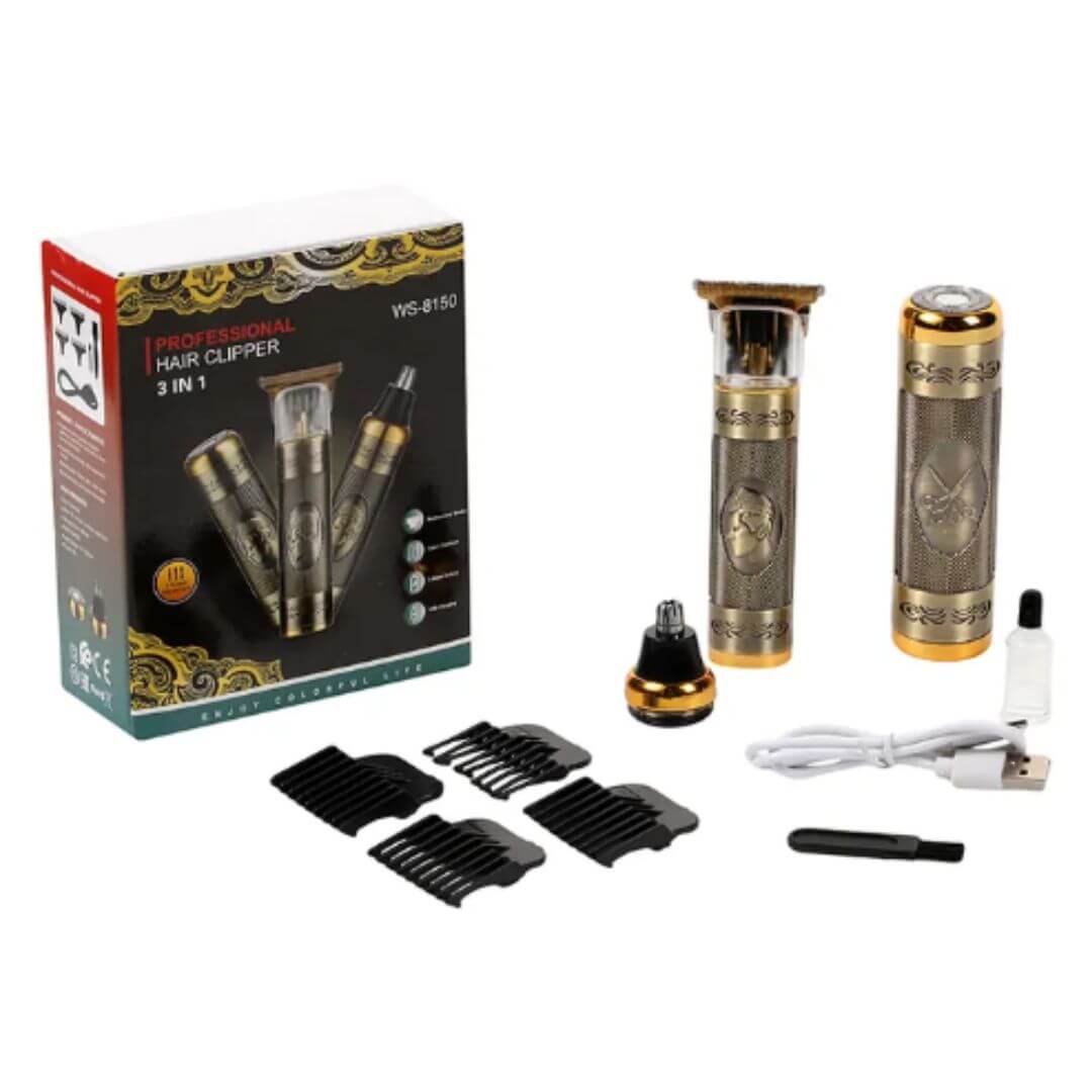Set Cortapelo 3 en 1 – Afeitadora, Nariz y Pelo 😍 Recargable USB