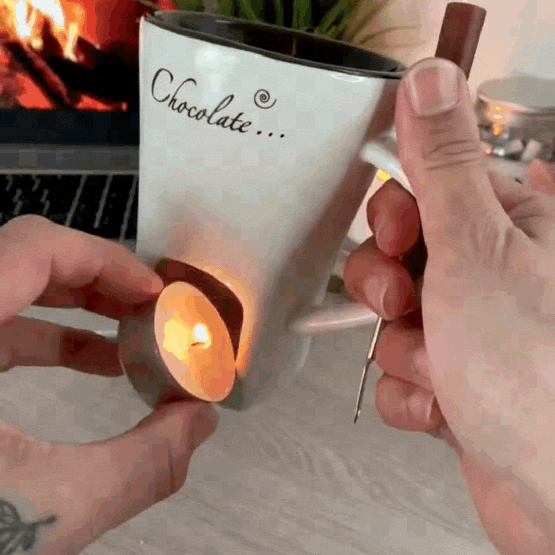 🧡 Taza Fondue  Chocolat    Momentos Dulces en Casa  😍